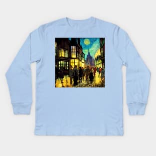 Starry Night in Diagon Alley Kids Long Sleeve T-Shirt